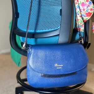 Navy Blue Cuoieria Fiorentina leather Crossbody Bag Italy